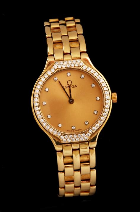 omega gold watch women.